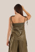 short top with tiny pleats and thin adjustable straps